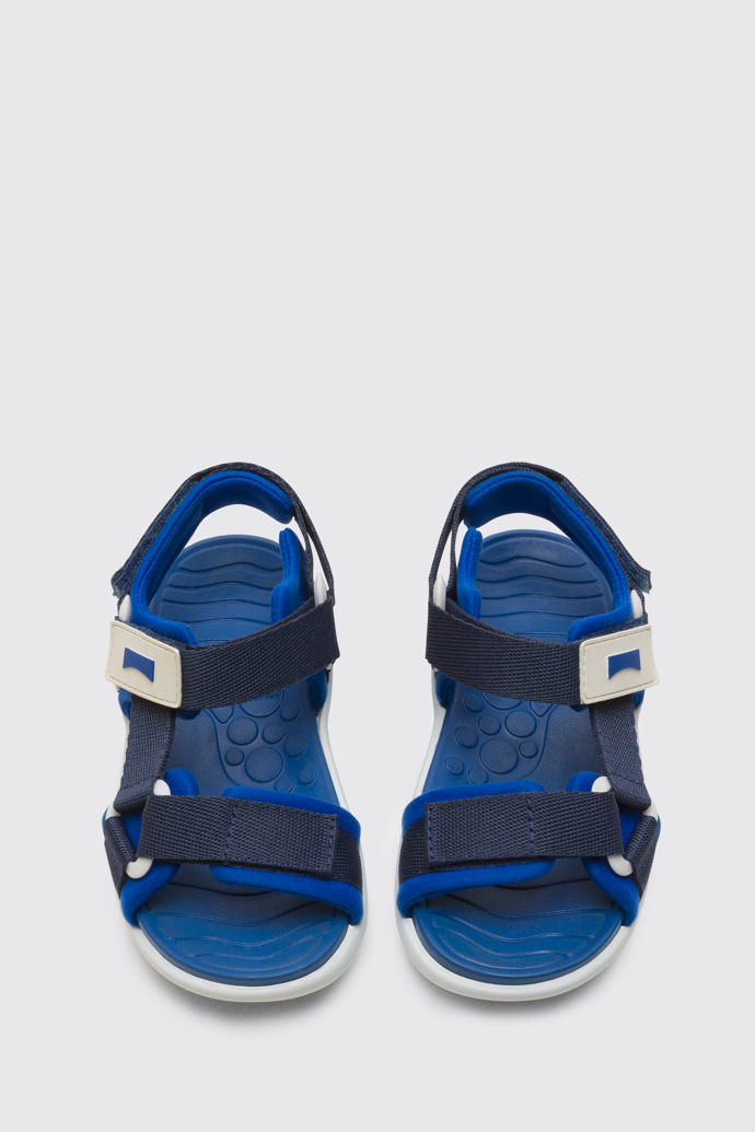 Overhead view of Wous Blue sandal for kids