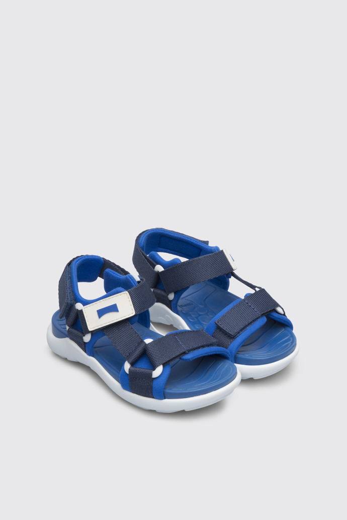 Front view of Wous Blue sandal for kids