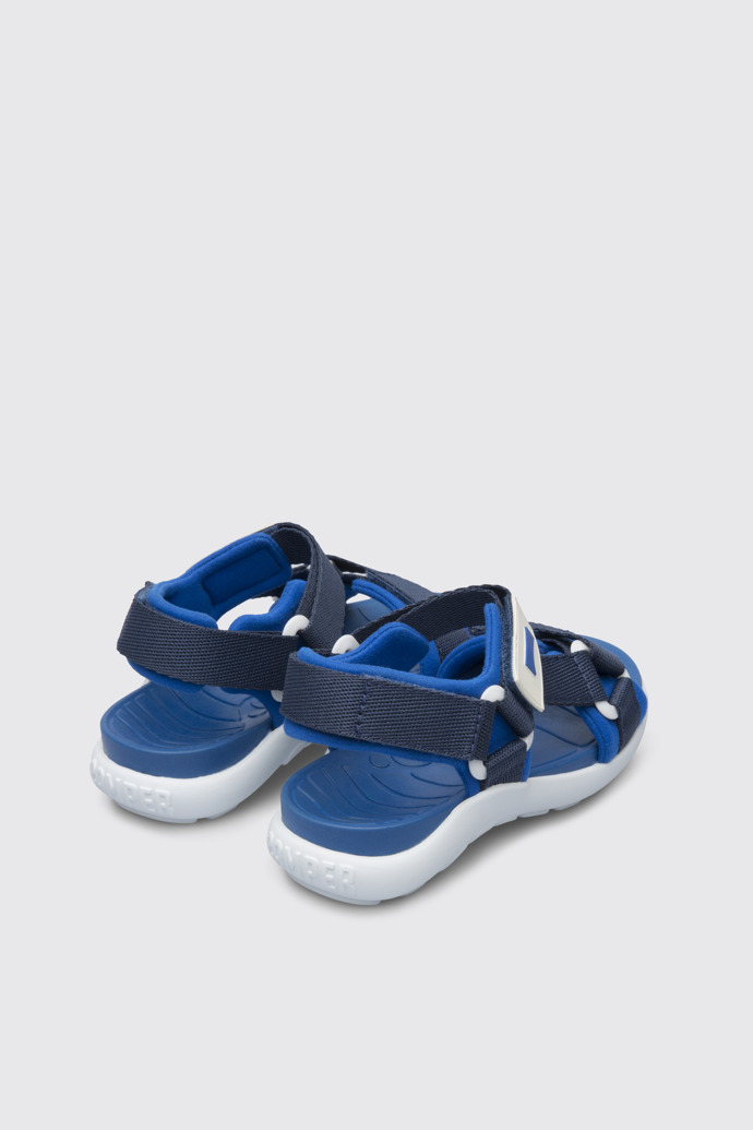 Back view of Wous Blue sandal for kids