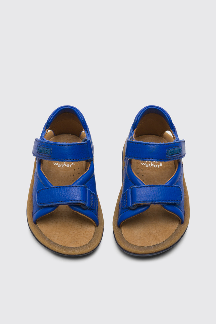 Overhead view of Bicho Blue sandal for kids