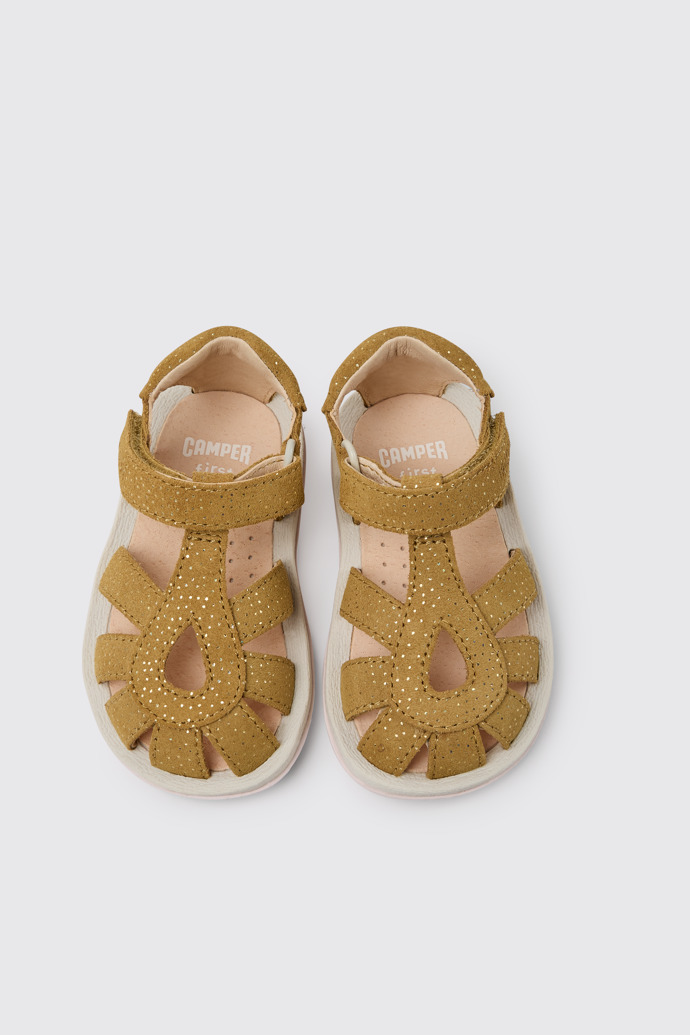 Bicho Bruine nubuck sandalen met glittereffect