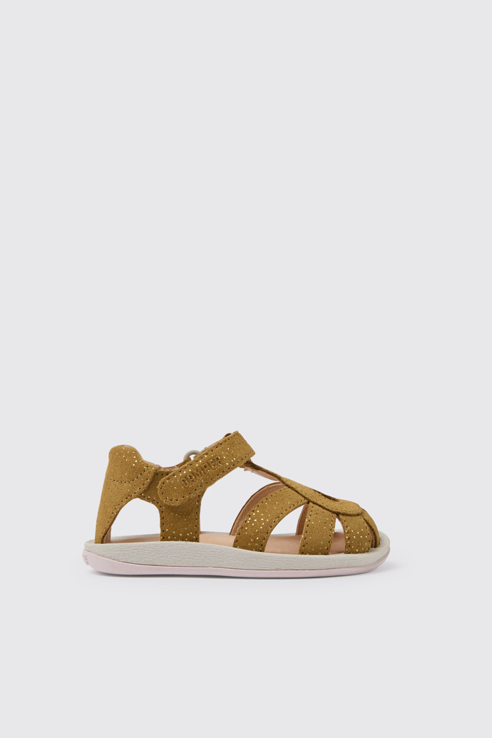 Bicho Bruine nubuck sandalen met glittereffect