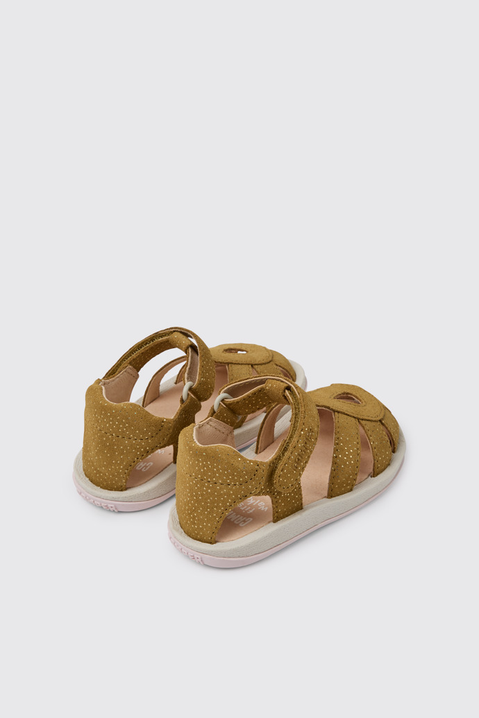 Bicho Bruine nubuck sandalen met glittereffect