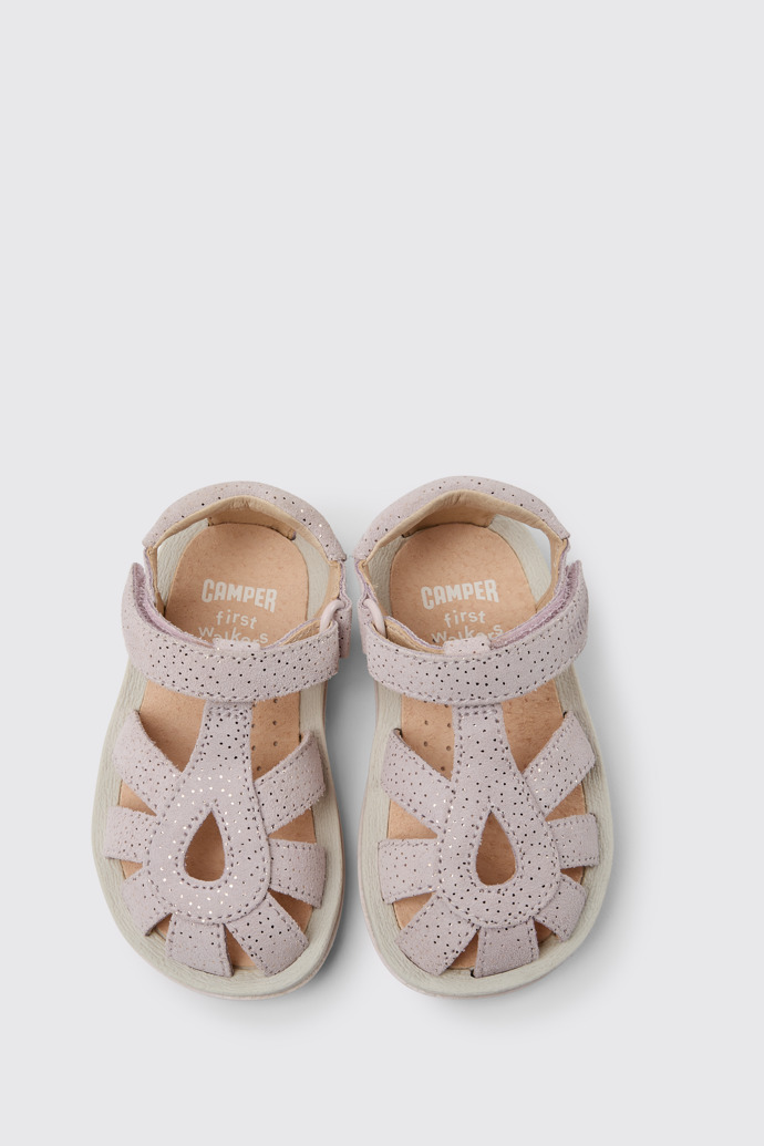 Bicho Sandalias rosas de nobuk con efecto brillo