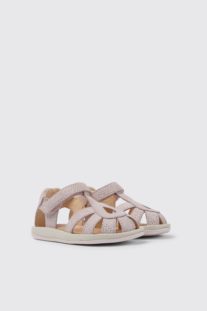 Bicho Sandalias rosas de nobuk con efecto brillo