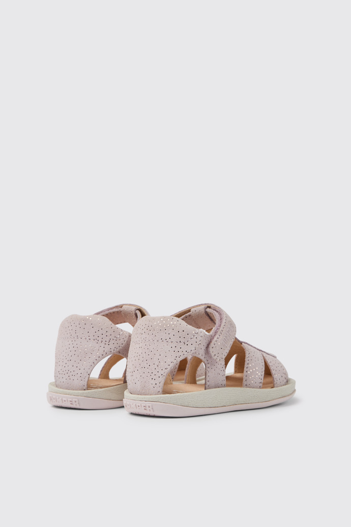 Bicho Sandalias rosas de nobuk con efecto brillo