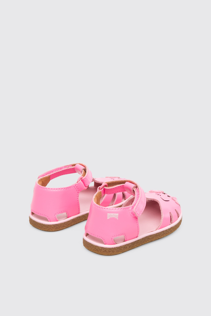 Back view of Twins Girl’s pink T-strap sandal