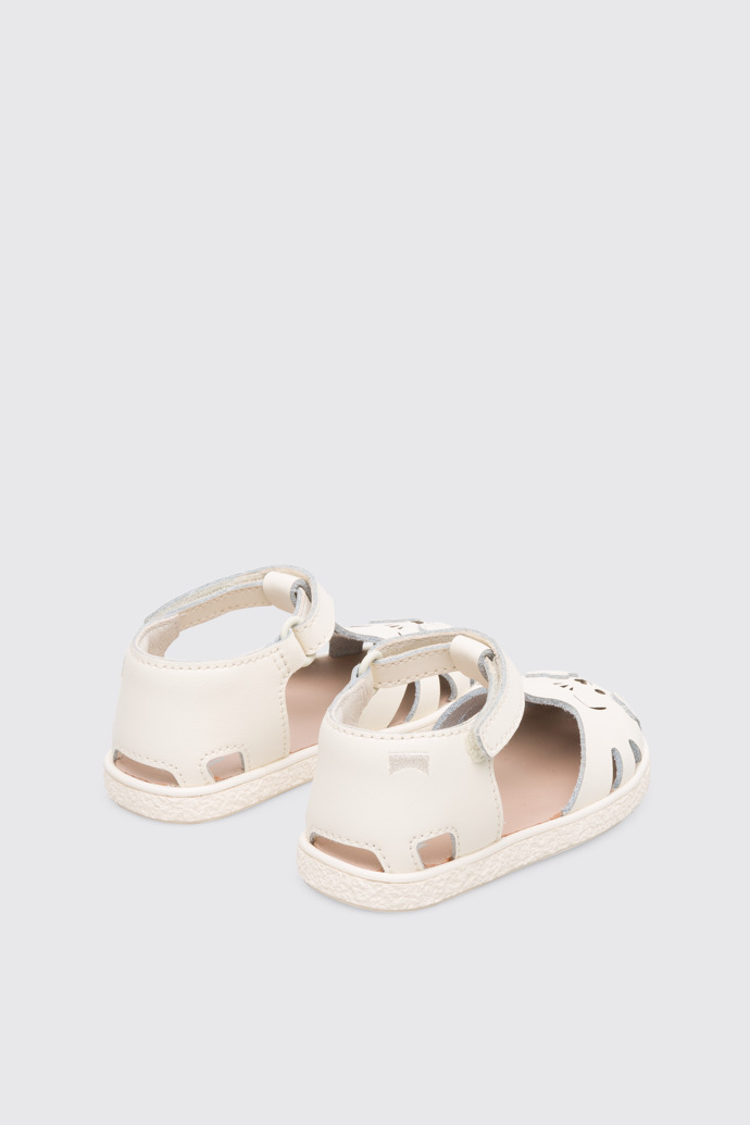 Back view of Twins Girl’s cream T-strap sandal