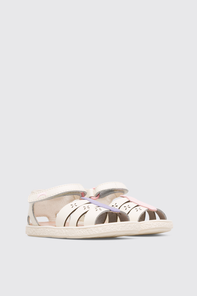 Front view of Twins Girl’s cream sandal