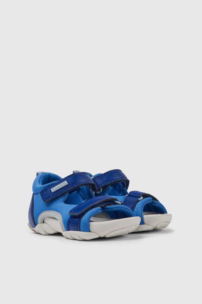 Front view of Ous Blue sandals for kids