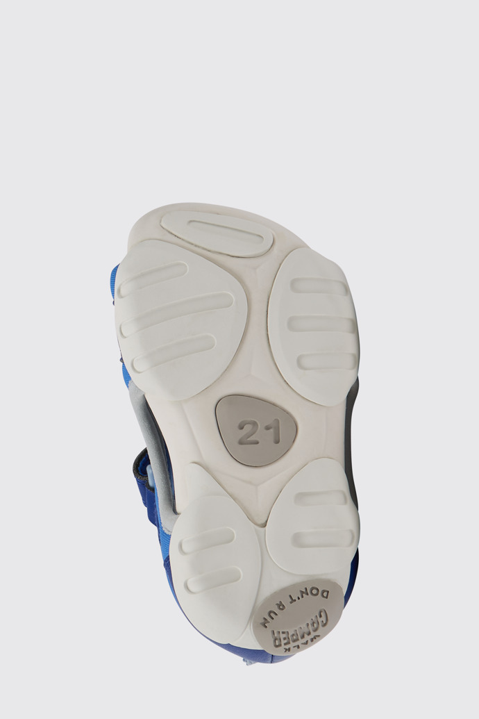 The sole of Ous Blue sandals for kids