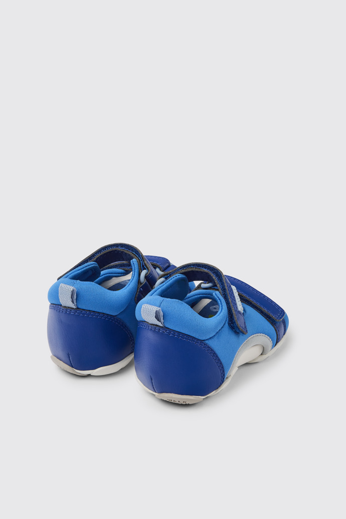 Back view of Ous Blue sandals for kids