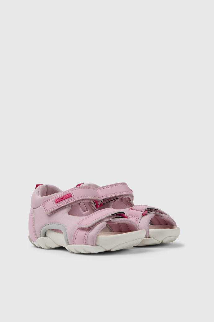 Front view of Ous Pink sandals for girls
