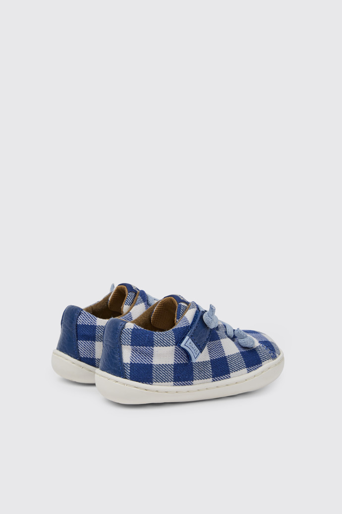Back view of Peu Blue and white shoes for kids