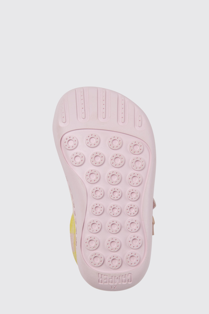 The sole of Peu Pink and yellow shoes for kids
