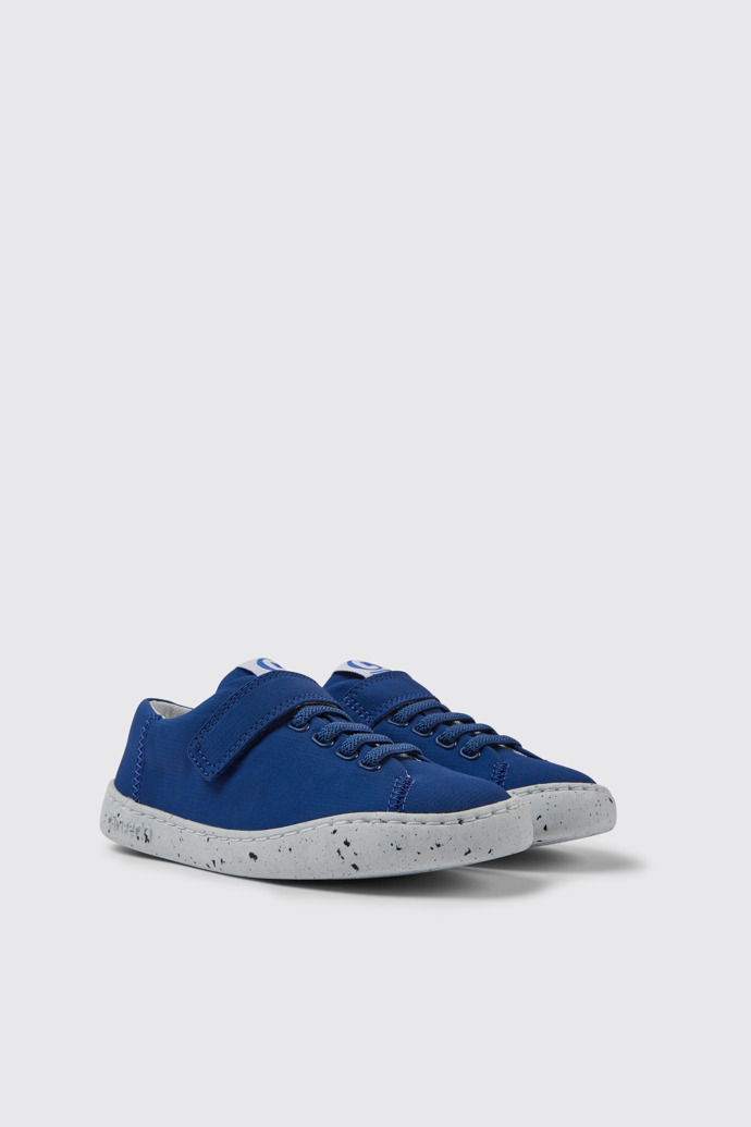 Front view of Peu Touring Blue sneakers for kids