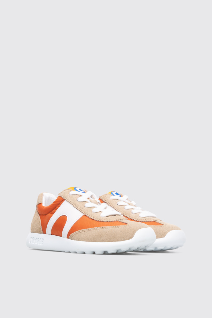 Driftie Sneaker en naranja y beige para niños