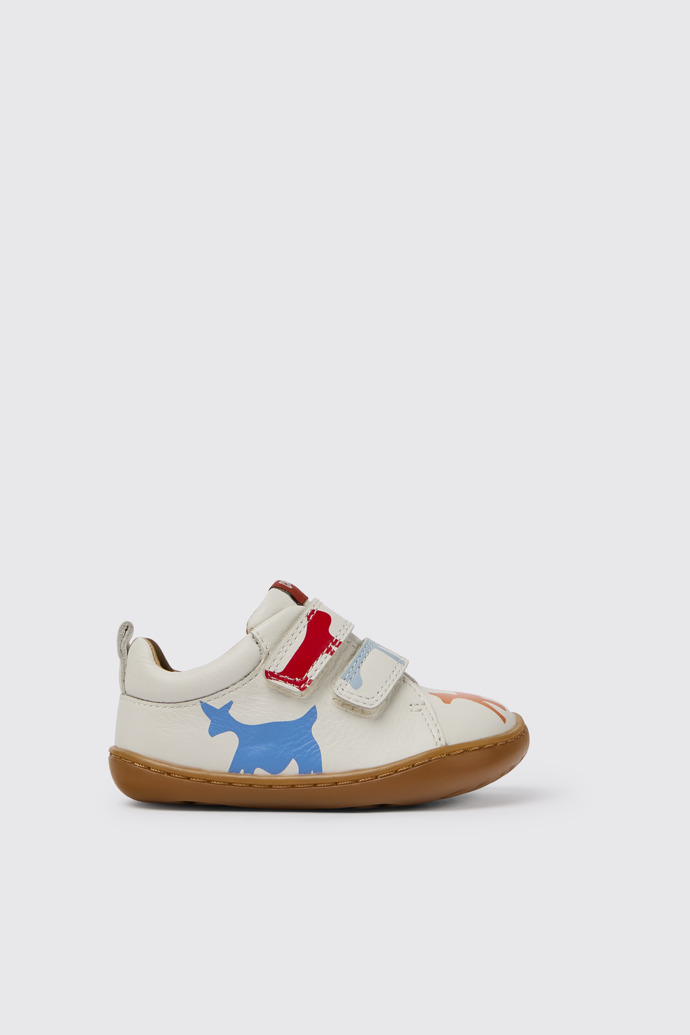 Twins Zapatos blancos estampados de piel para niños