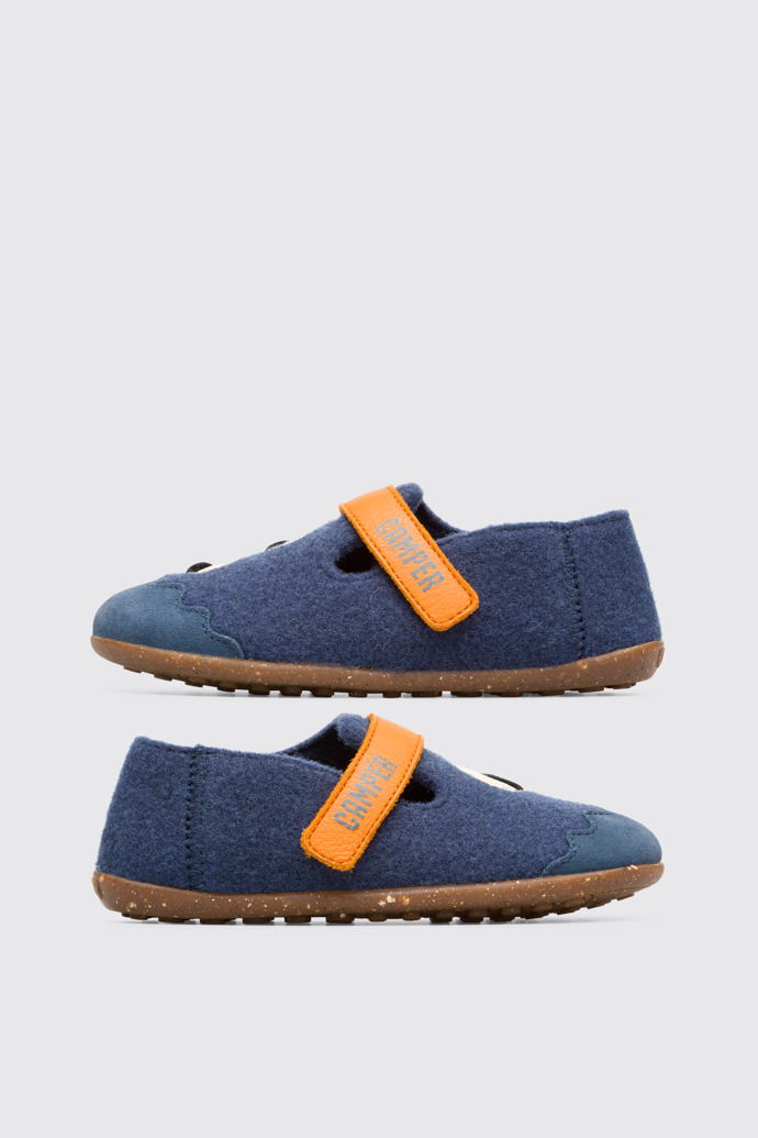 Side view of Twins Blue TWINS slipper for boys