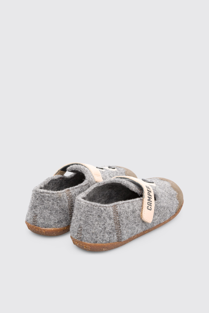 Back view of Twins Grey TWINS slipper for girls