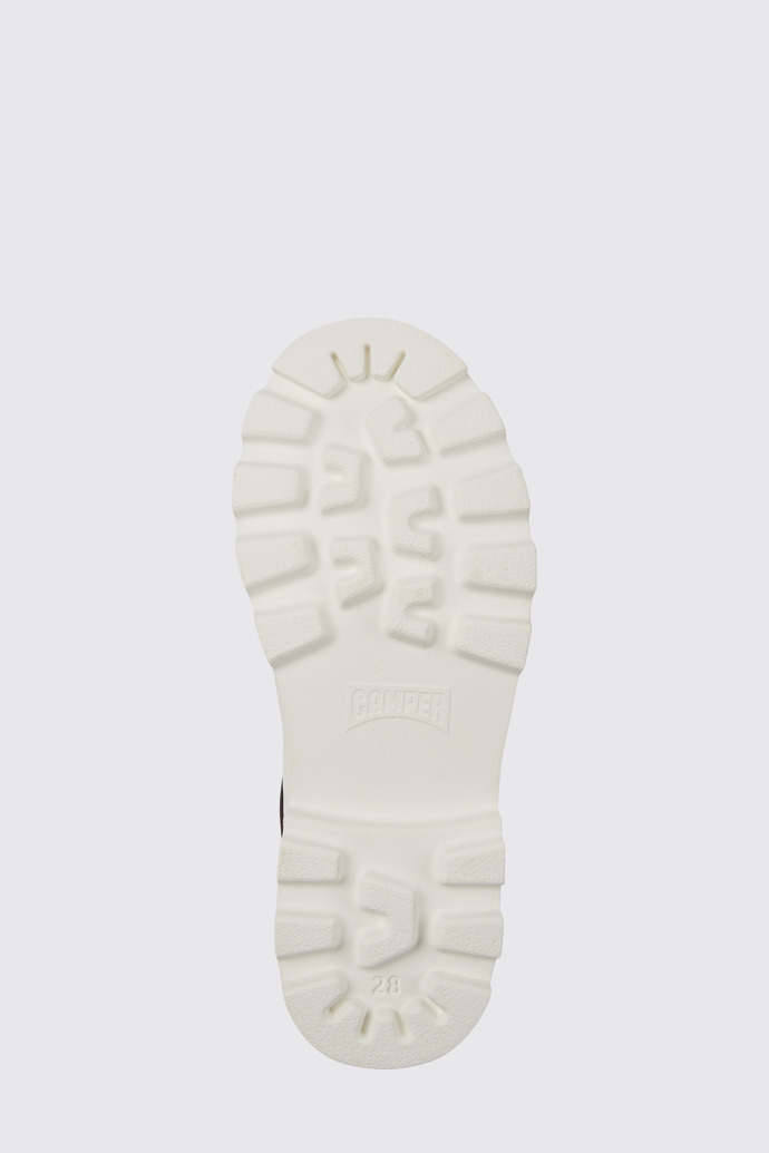 The sole of Brutus Burgundy organic cotton shoes for kids