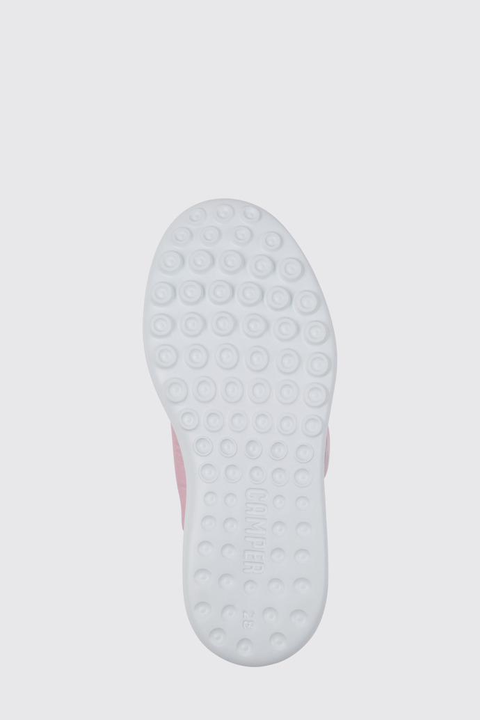 The sole of Driftie Pink and white sneakers for girls