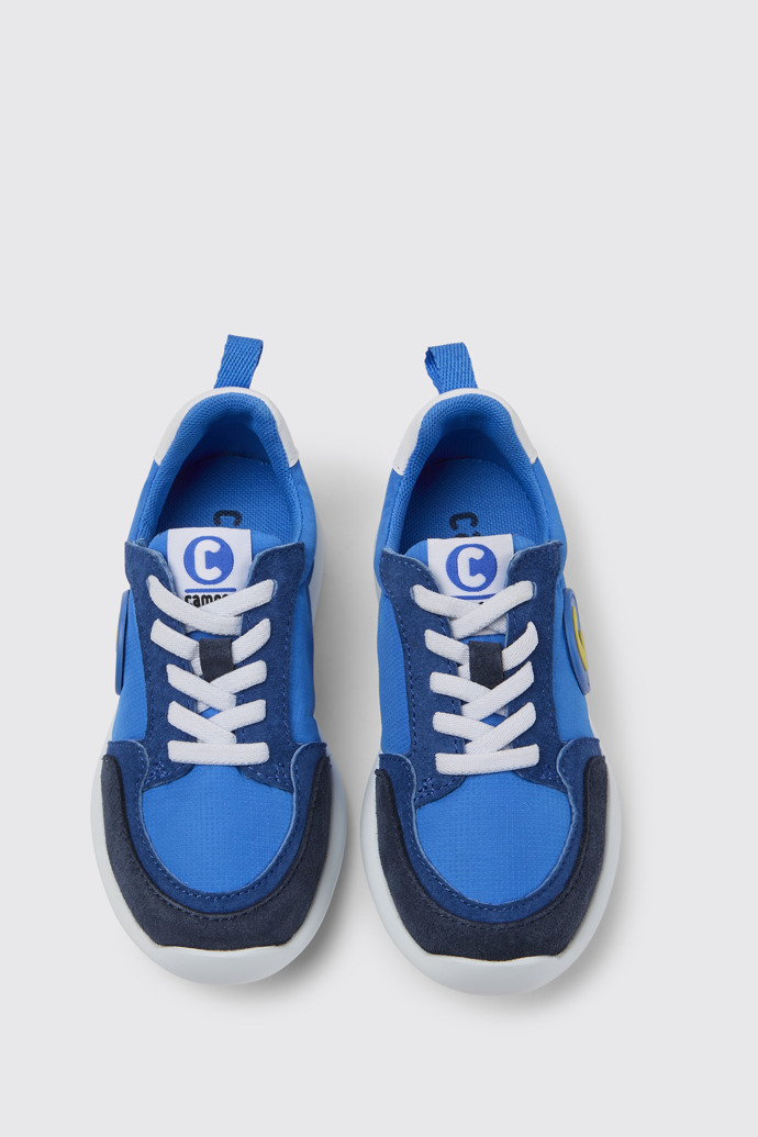 Overhead view of Driftie Blue sneakers for kids