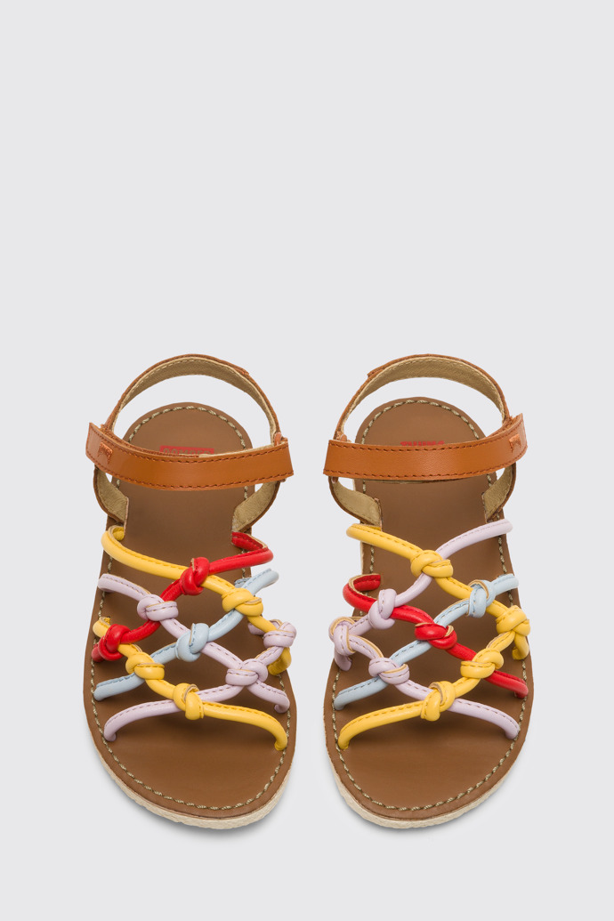 Overhead view of Twins Multicoloured sandal with velcro for girls