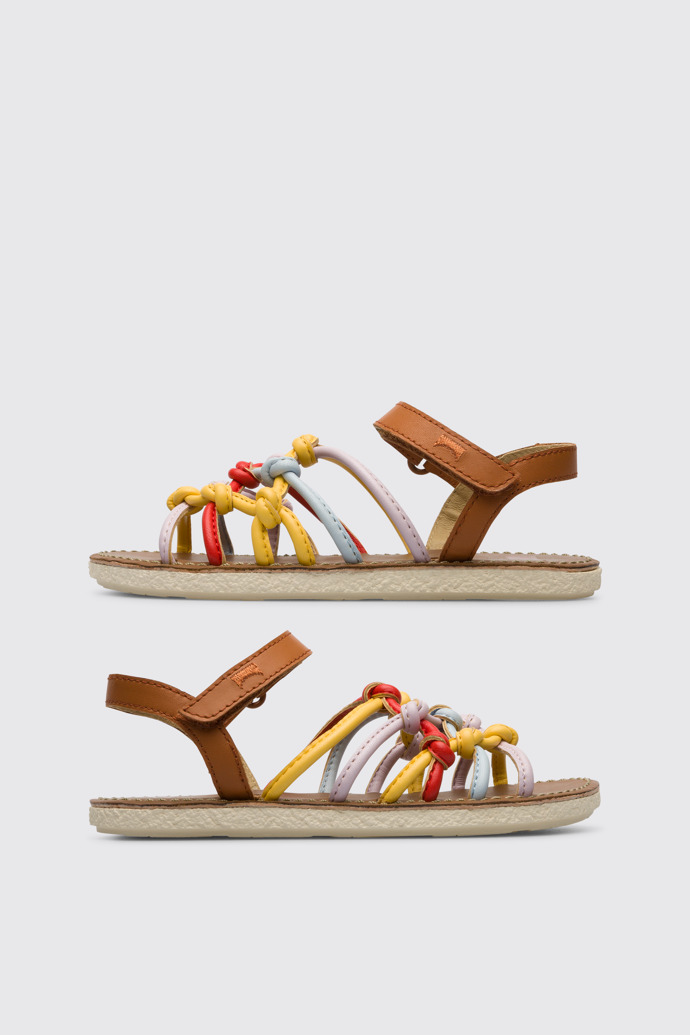 Side view of Twins Multicoloured sandal with velcro for girls