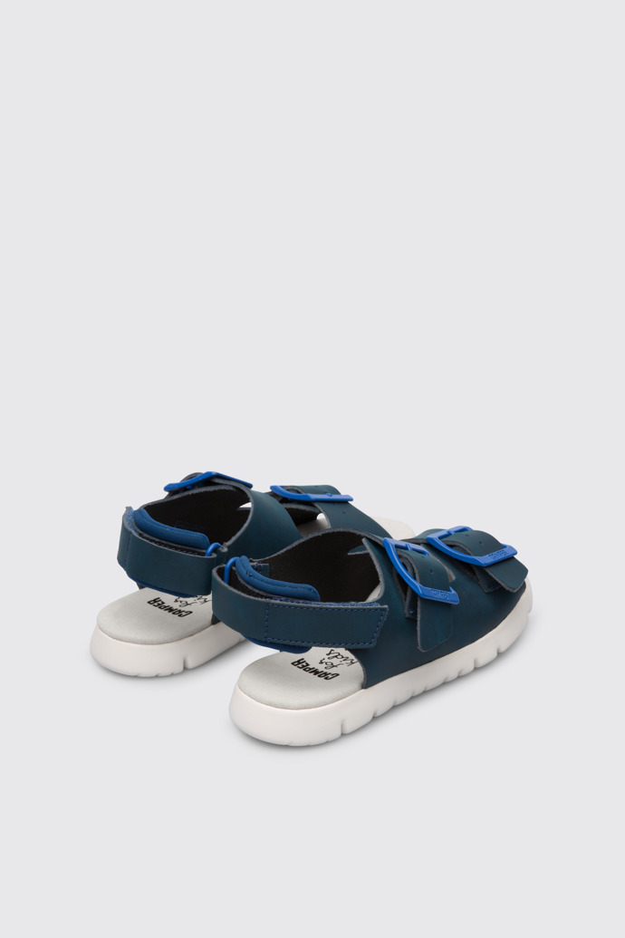 Back view of Oruga Blue sandal for kids