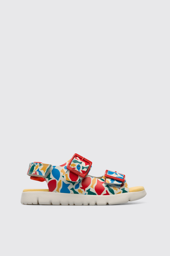 Image of Side view of Oruga Multicoloured sandal for kids