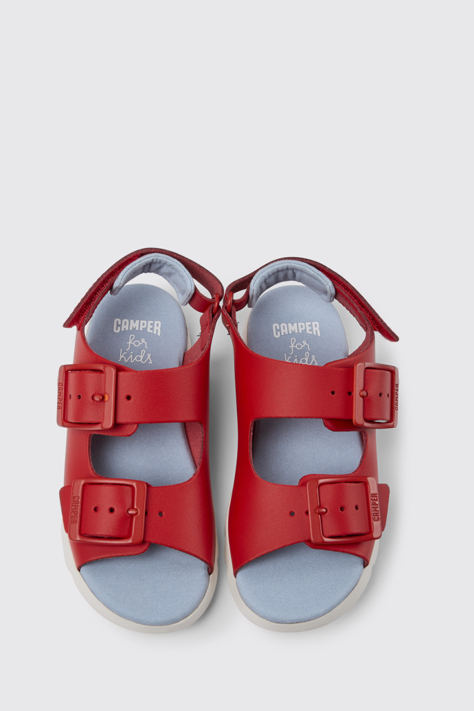 Oruga Sandalias rojas de piel para niños