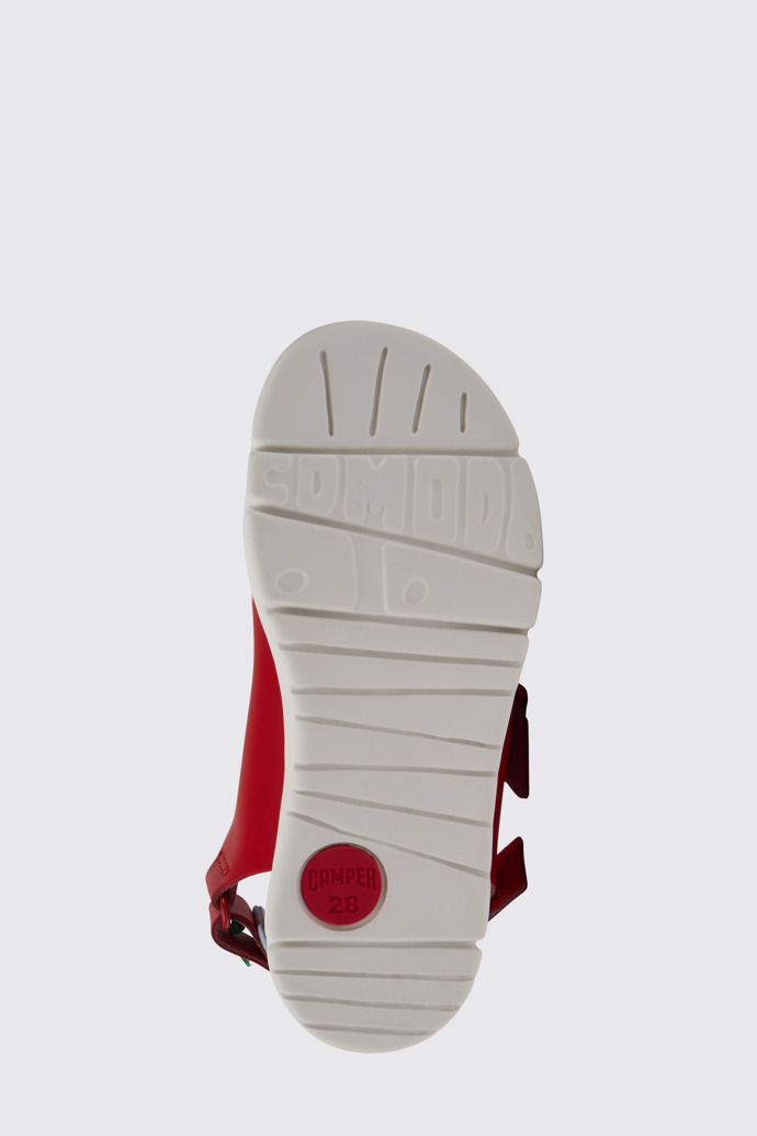 Oruga Sandalias rojas de piel para niños