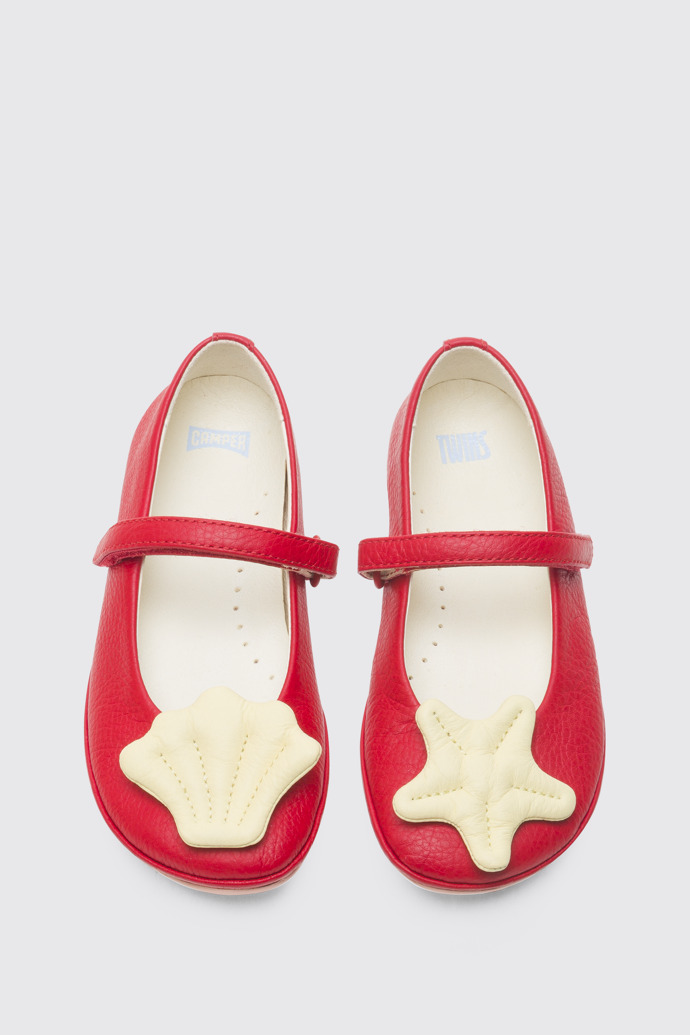 Overhead view of Twins Red TWINS ballerina shoe for girls