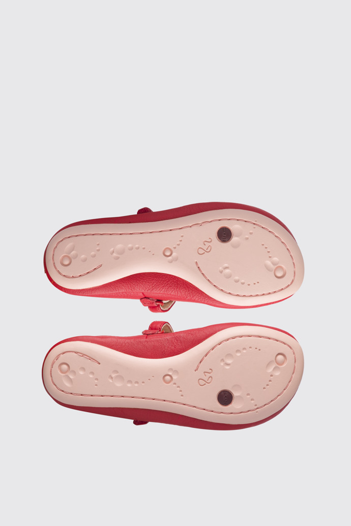 The sole of Twins Red TWINS ballerina shoe for girls