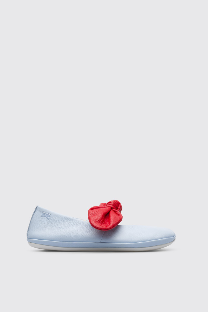 Side view of Right Blue ballerina shoe for girls