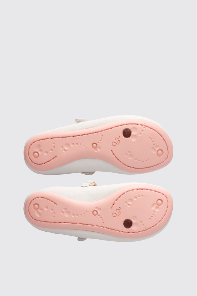 The sole of Twins White TWINS ballerina shoe for girls