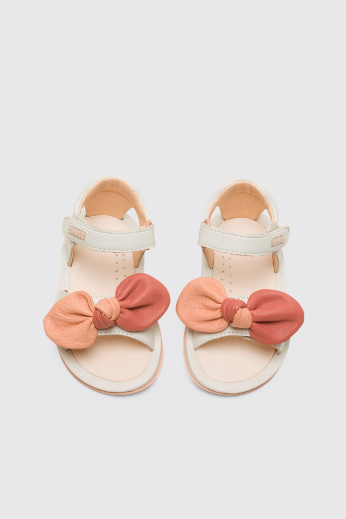 Overhead view of Twins White TWINS sandal with velcro for girls