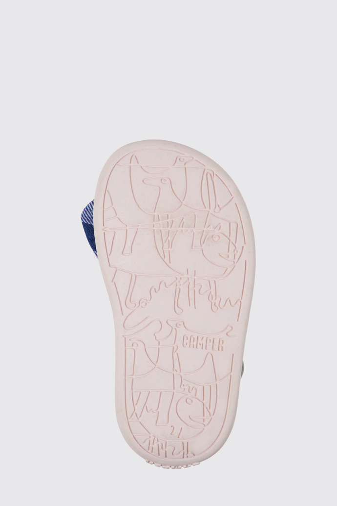 The sole of Bicho White leather sandals for kids