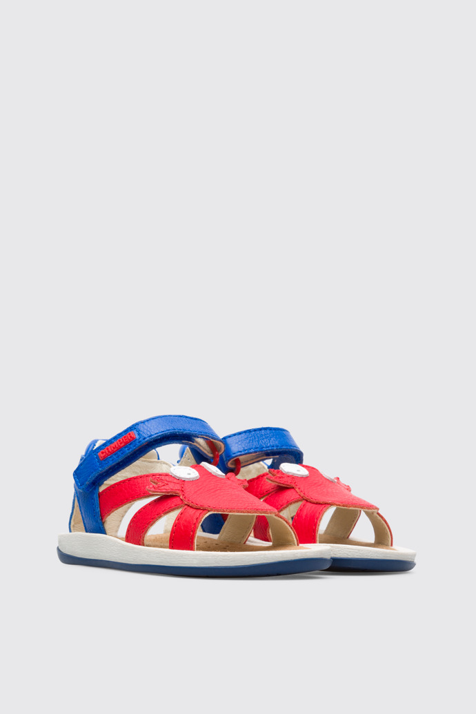 Image of Front view of Twins Red TWINS sandal with velcro for kids
