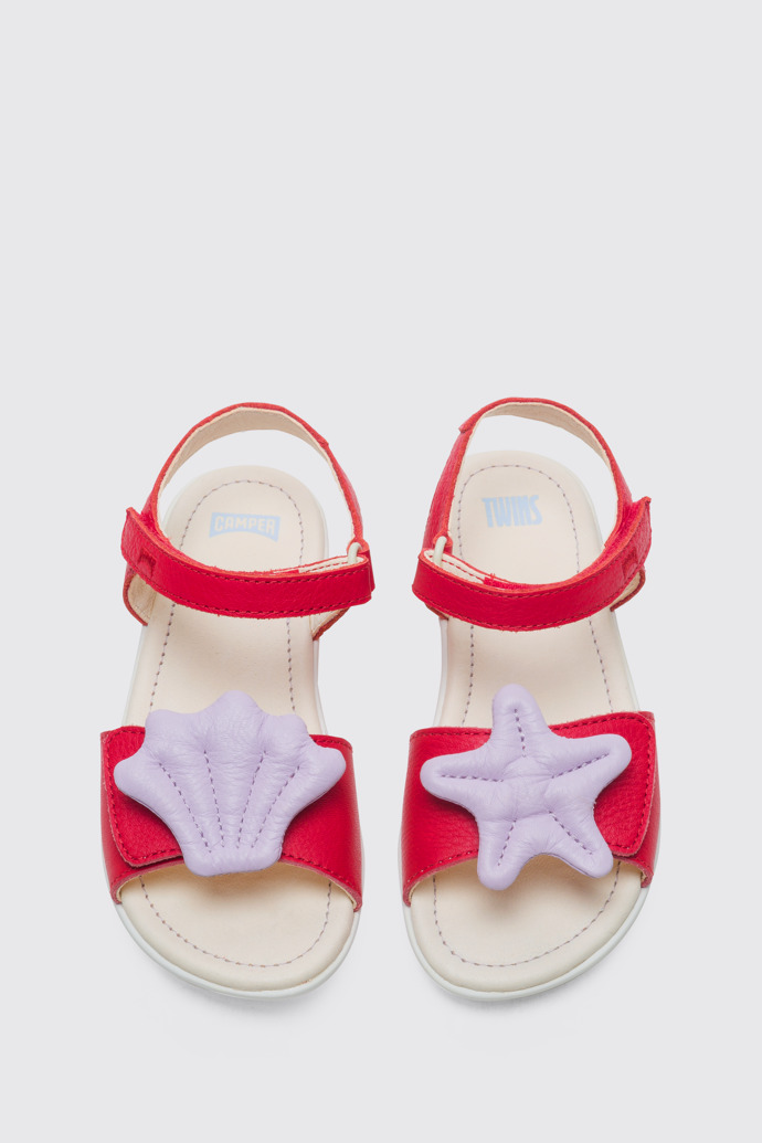 Overhead view of Twins Red TWINS sandal for girls