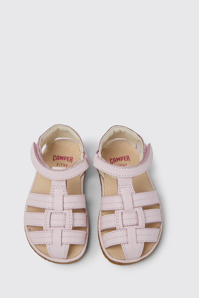 Miko Sandalias rosas de piel para niña
