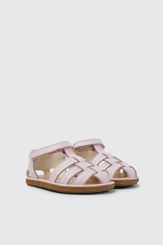Miko Sandalias rosas de piel para niña