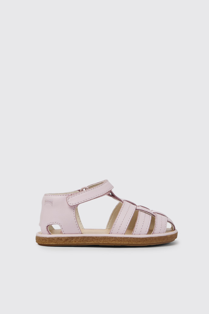 Miko Sandalias rosas de piel para niña