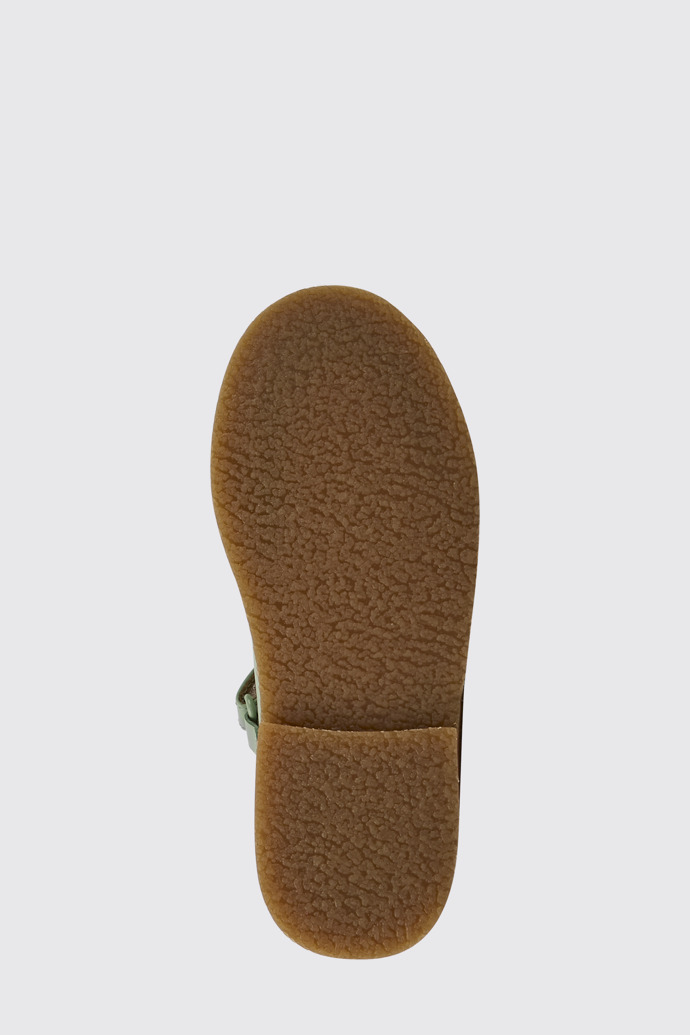 The sole of Savina Green leather shoes for girls