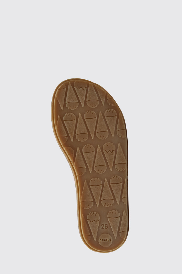 The sole of Twins Pink leather sandals for girls