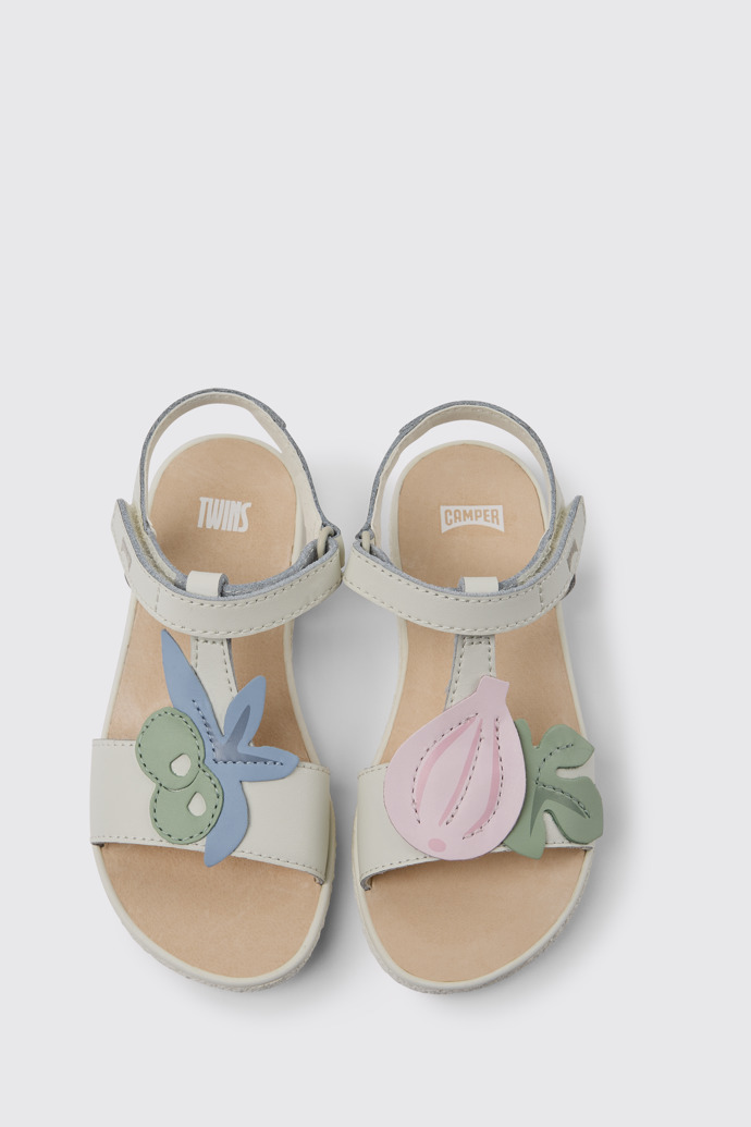 Twins Sandalias blancas de piel para niña