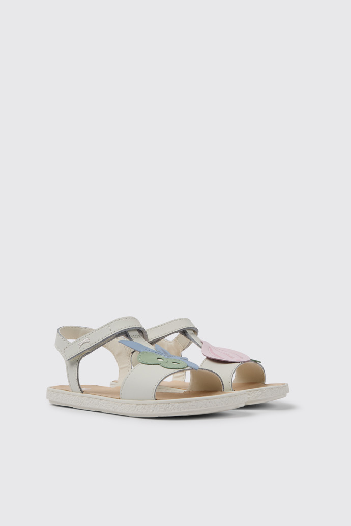 Twins Sandalias blancas de piel para niña