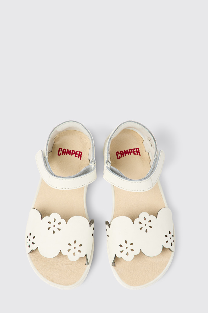 Miko Sandalias blancas de piel para niña
