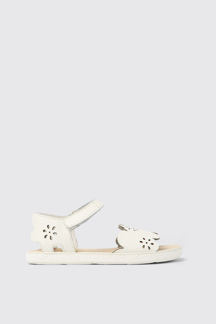 Miko Sandalias blancas de piel para niña